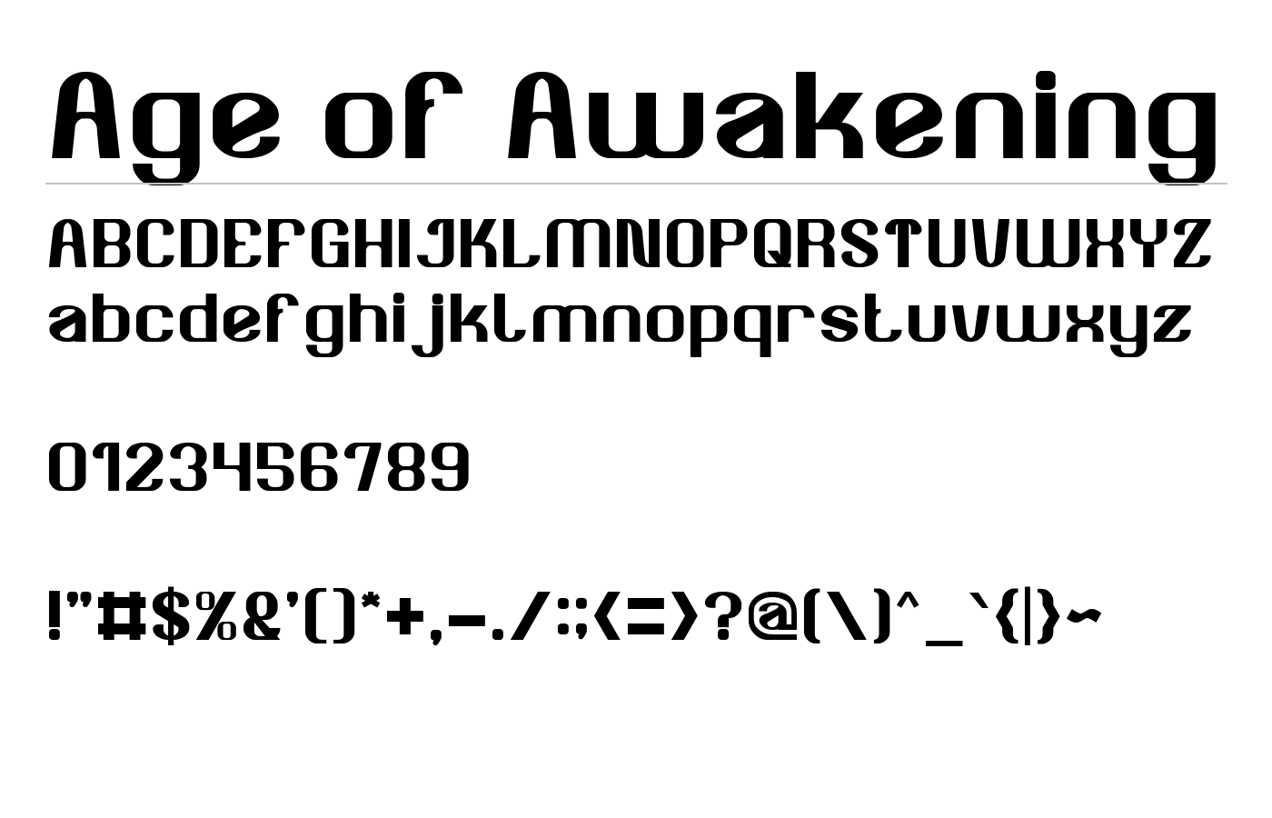 Age of Awakening Font preview