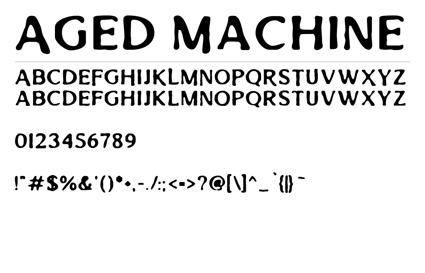 Aged Machine Font preview