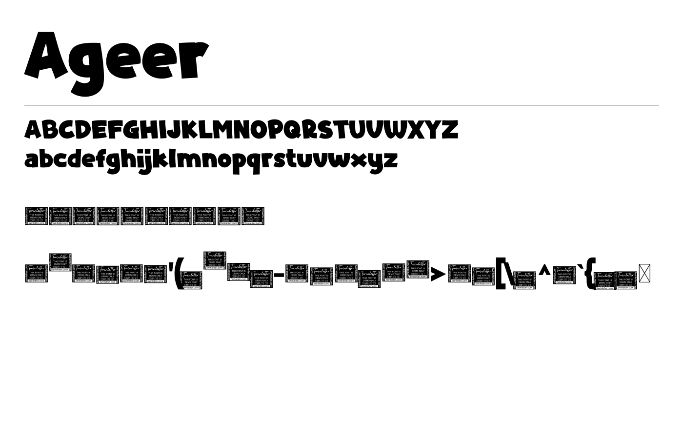 Ageer Font preview