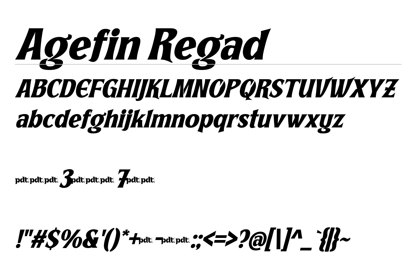 Agefin Regad trial Font preview