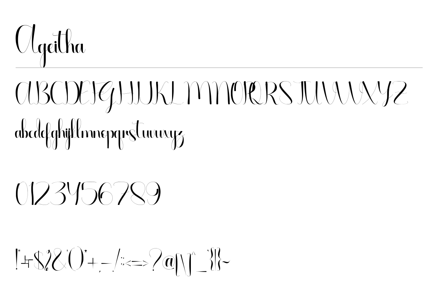 Ageitha Font preview