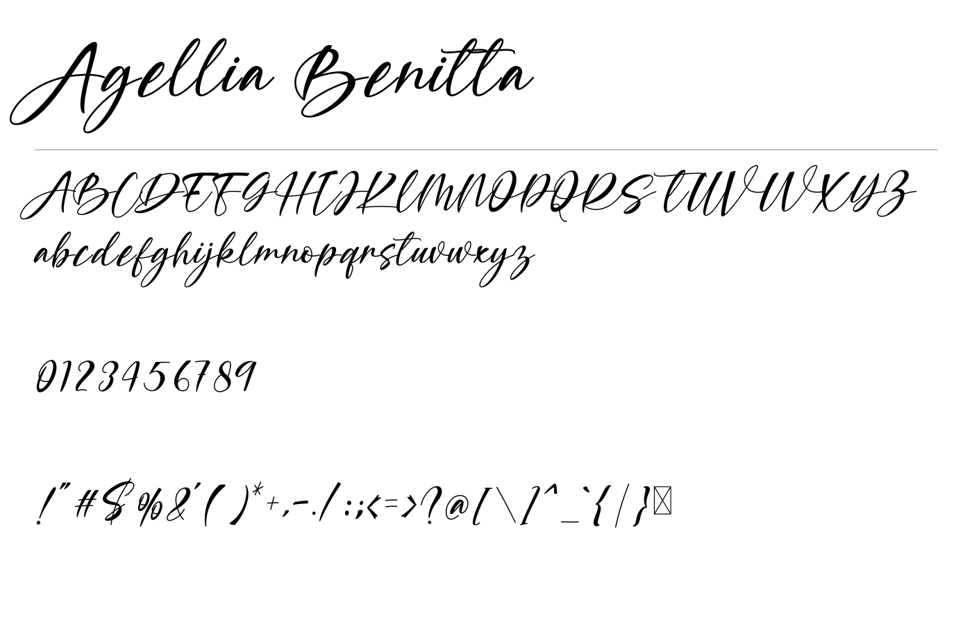 Agellia Benitta Font preview