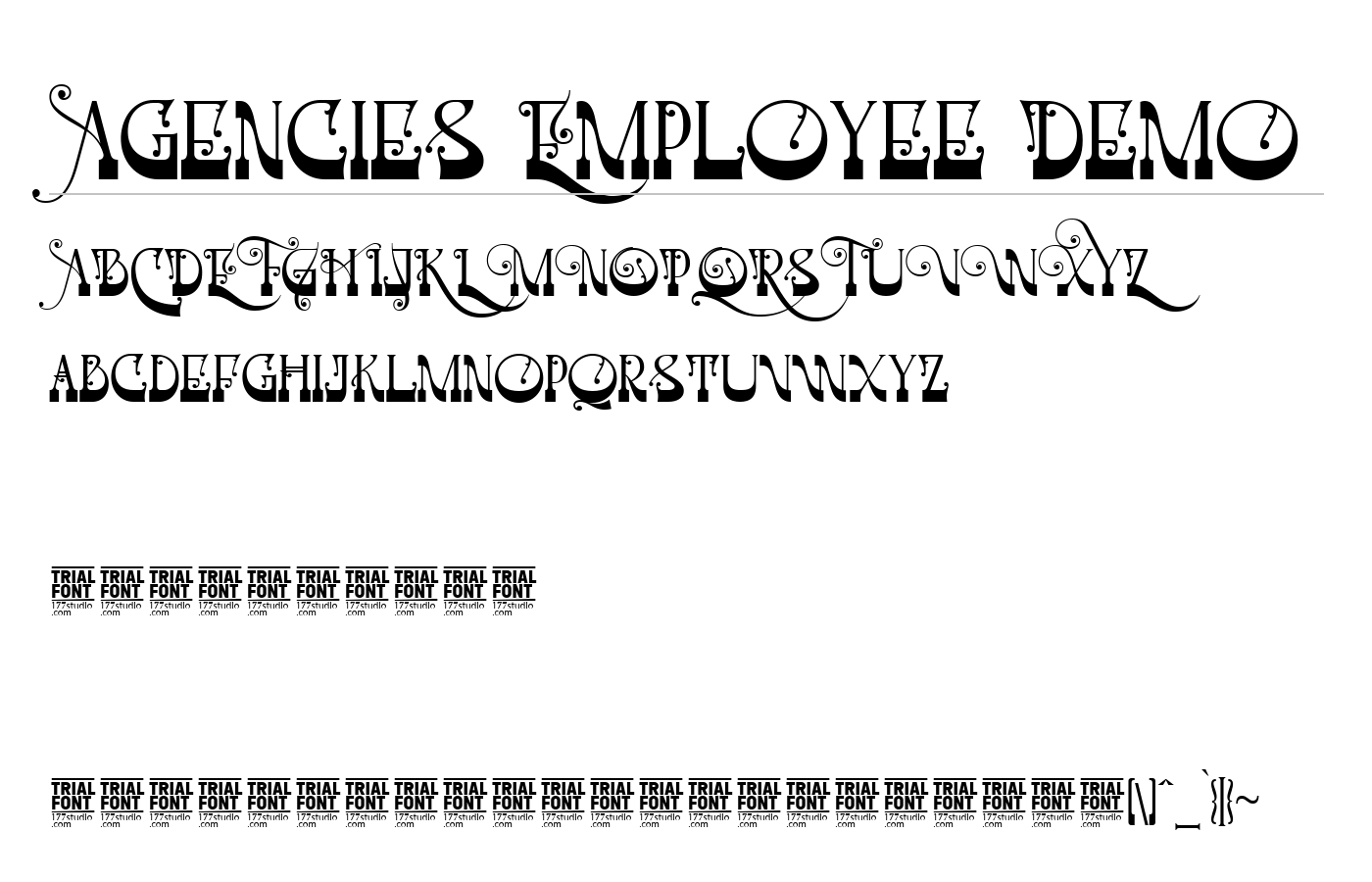 Agencies Employee Demo Font preview