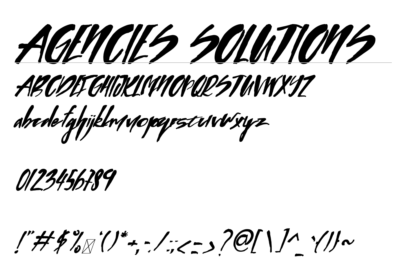 AGENCIES SOLUTIONS Font preview