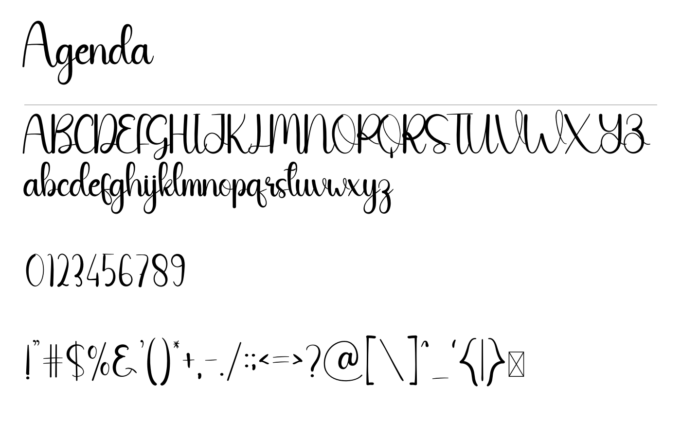 Agenda Font preview