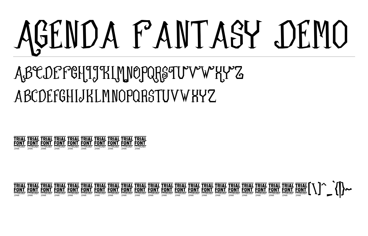 Agenda Fantasy Demo Font preview