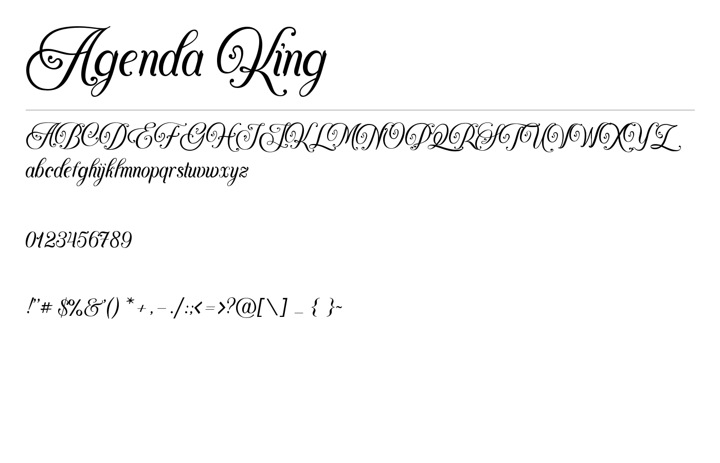 Agenda King Font preview