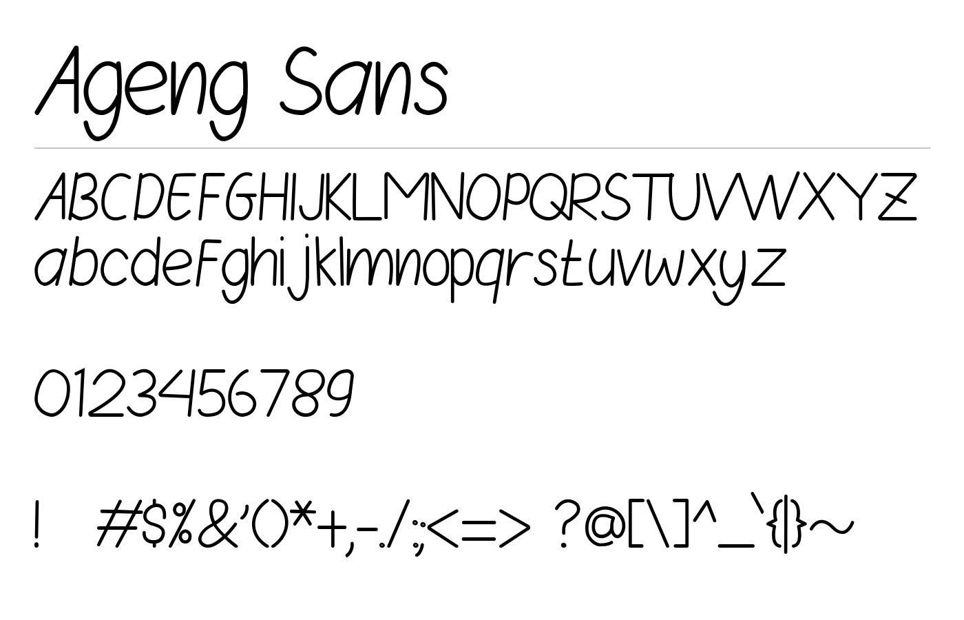 Ageng Sans Font preview