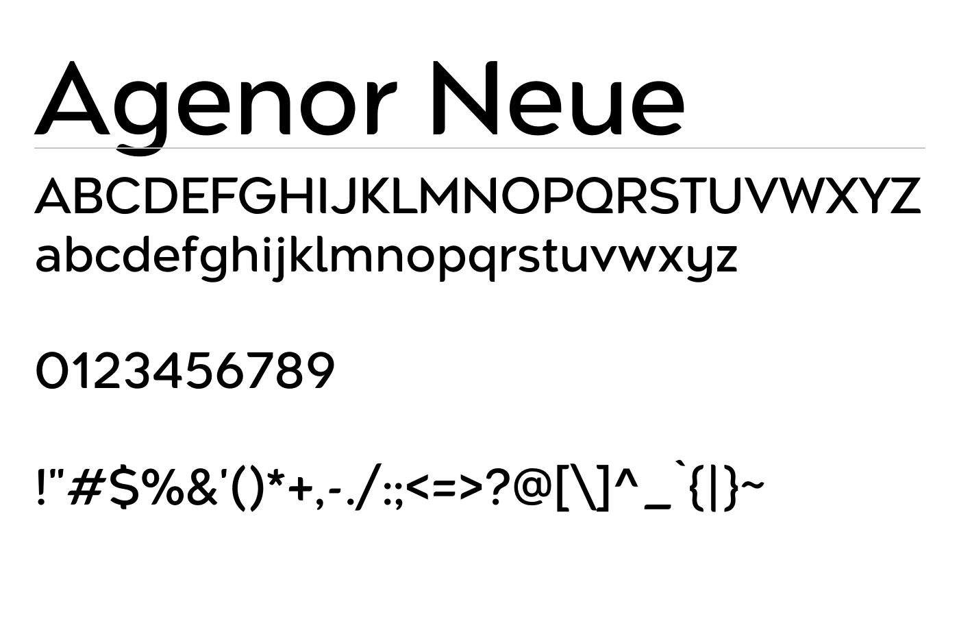 Agenor Neue Font preview