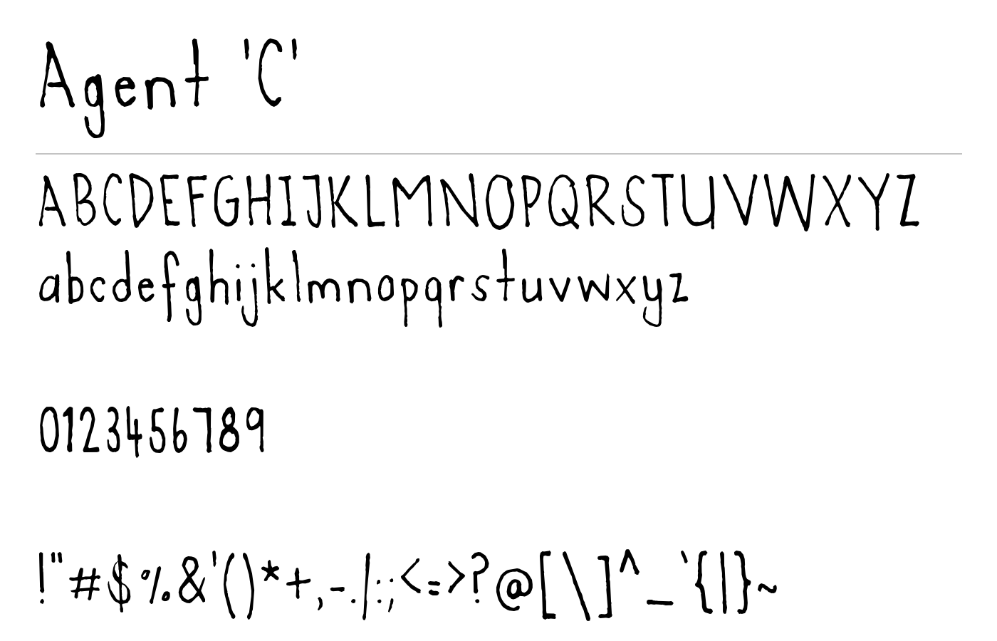 Agent 'C' Font preview