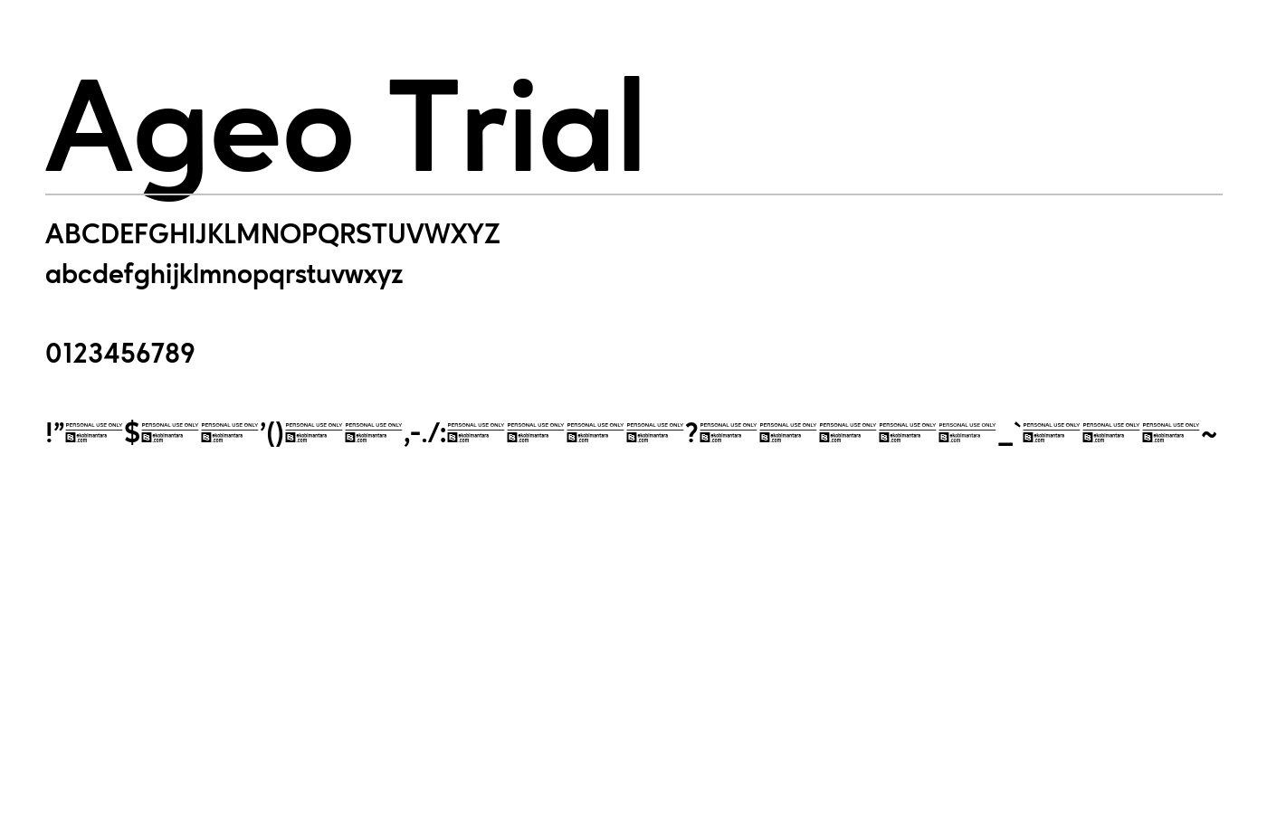 Ageo Trial Font preview