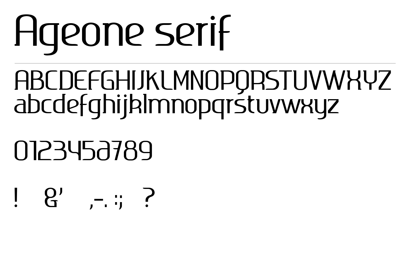 Ageone serif Font preview