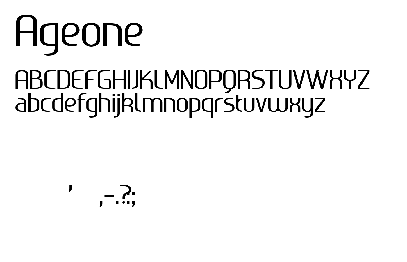 Ageone Font preview