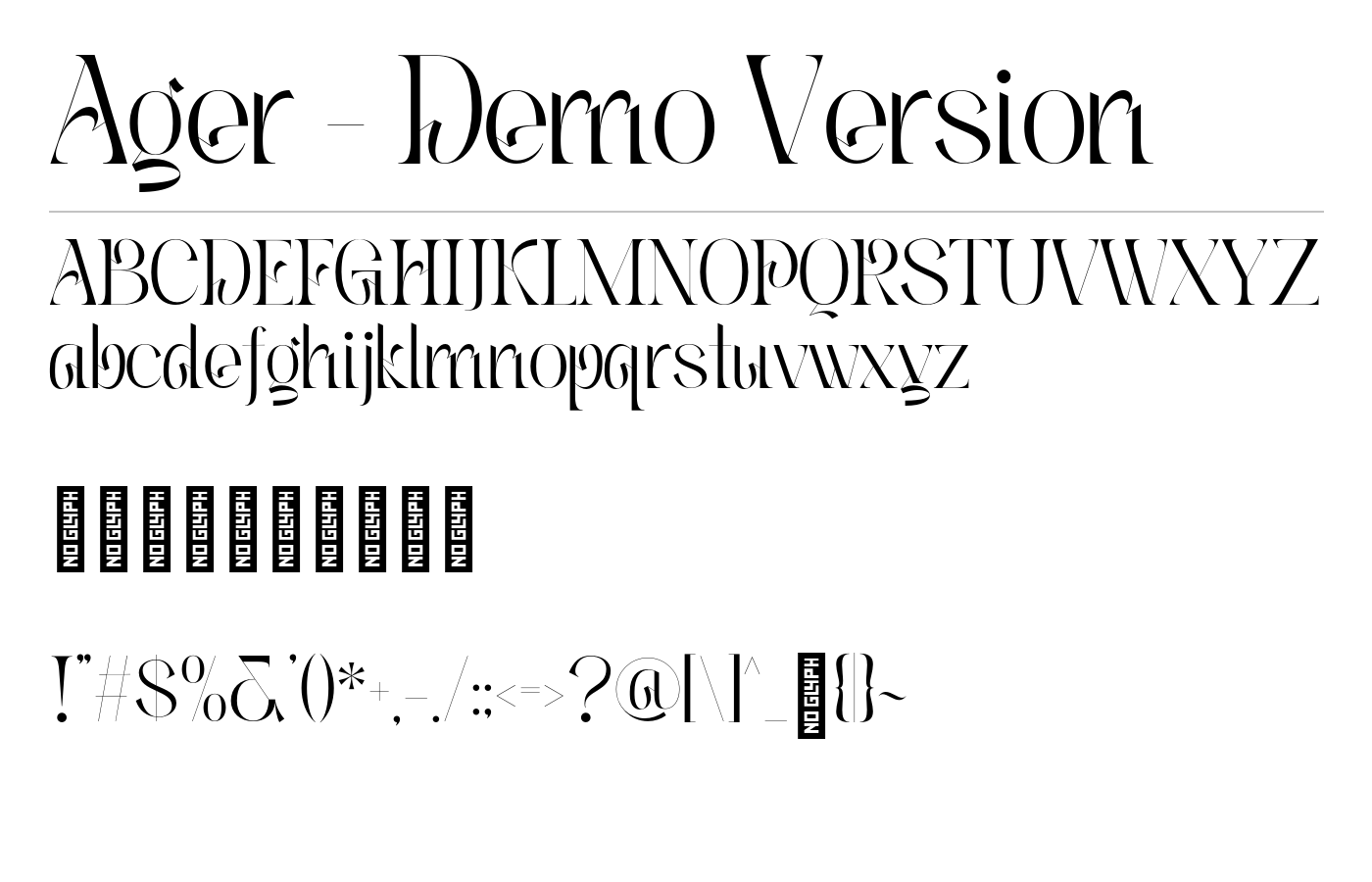 Ager - Demo Version Font preview