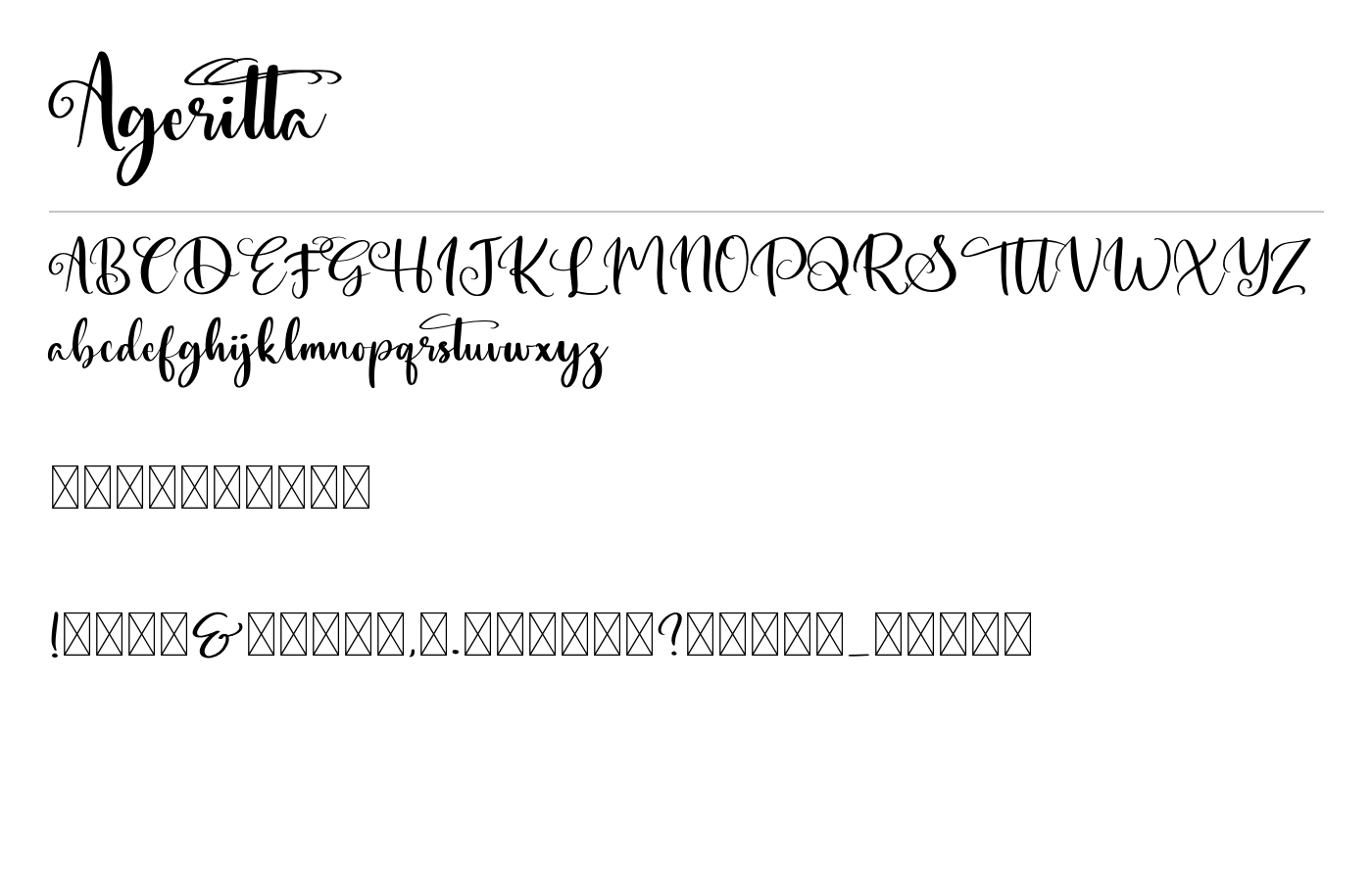 Ageritta Font preview