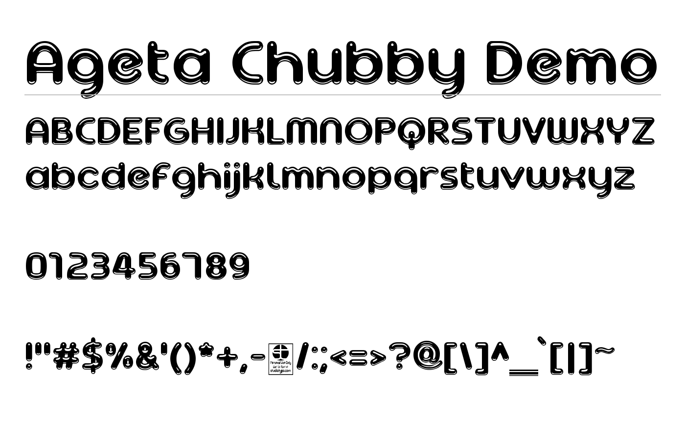 Ageta Chubby Demo Font preview