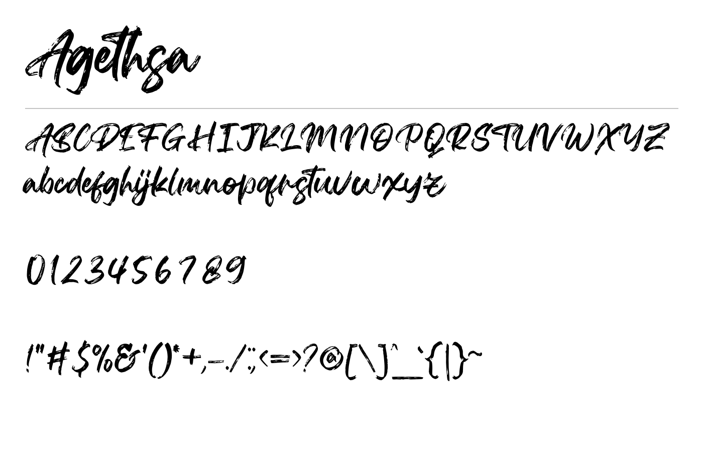 Agethsa Font preview