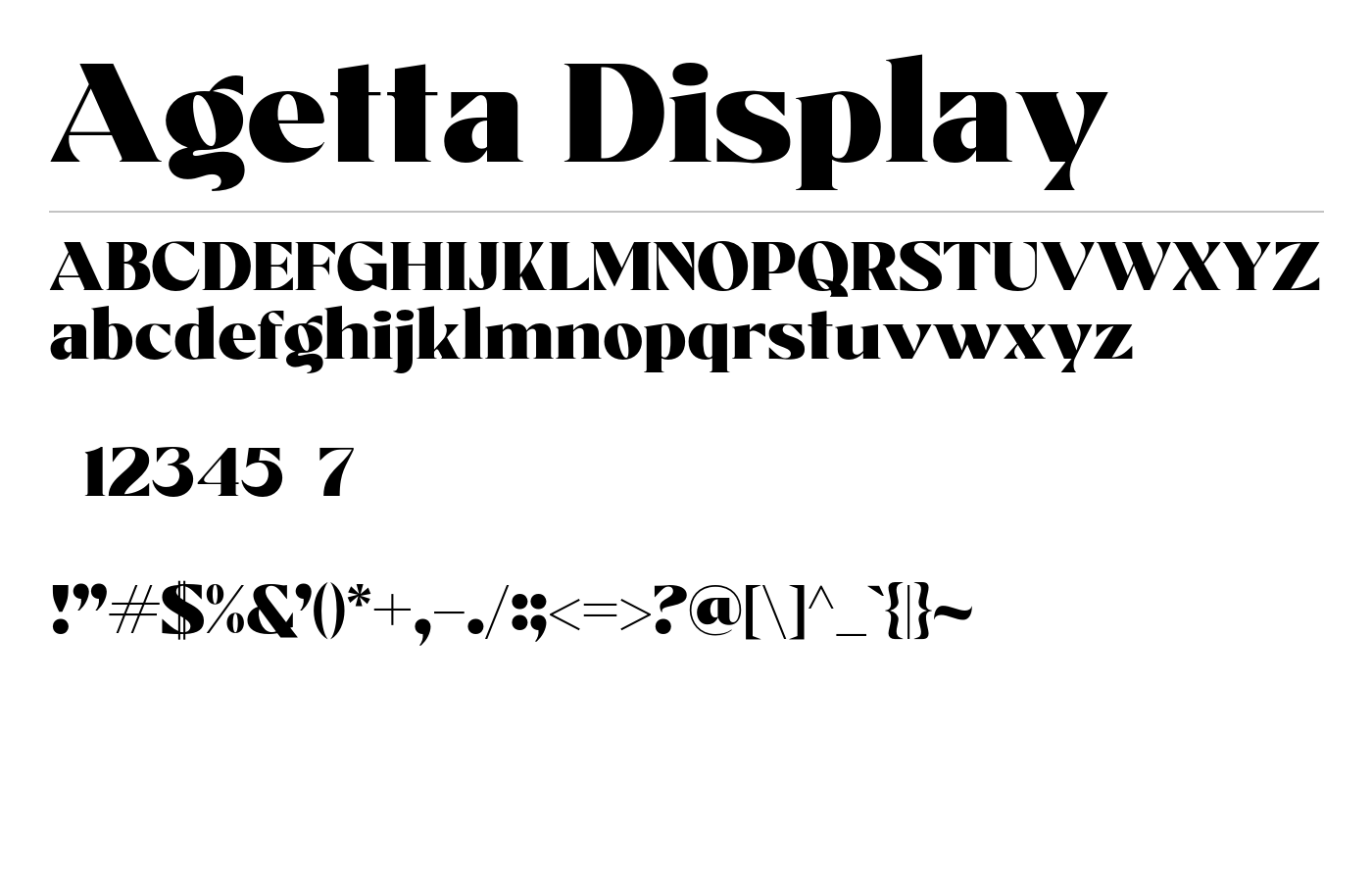 Agetta Display Font preview