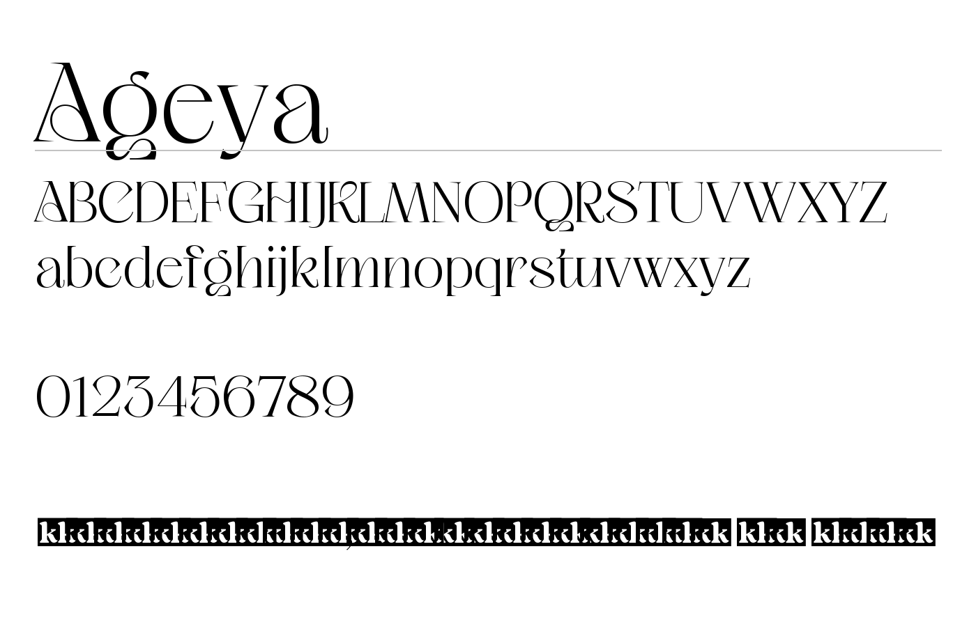 Ageya Font preview