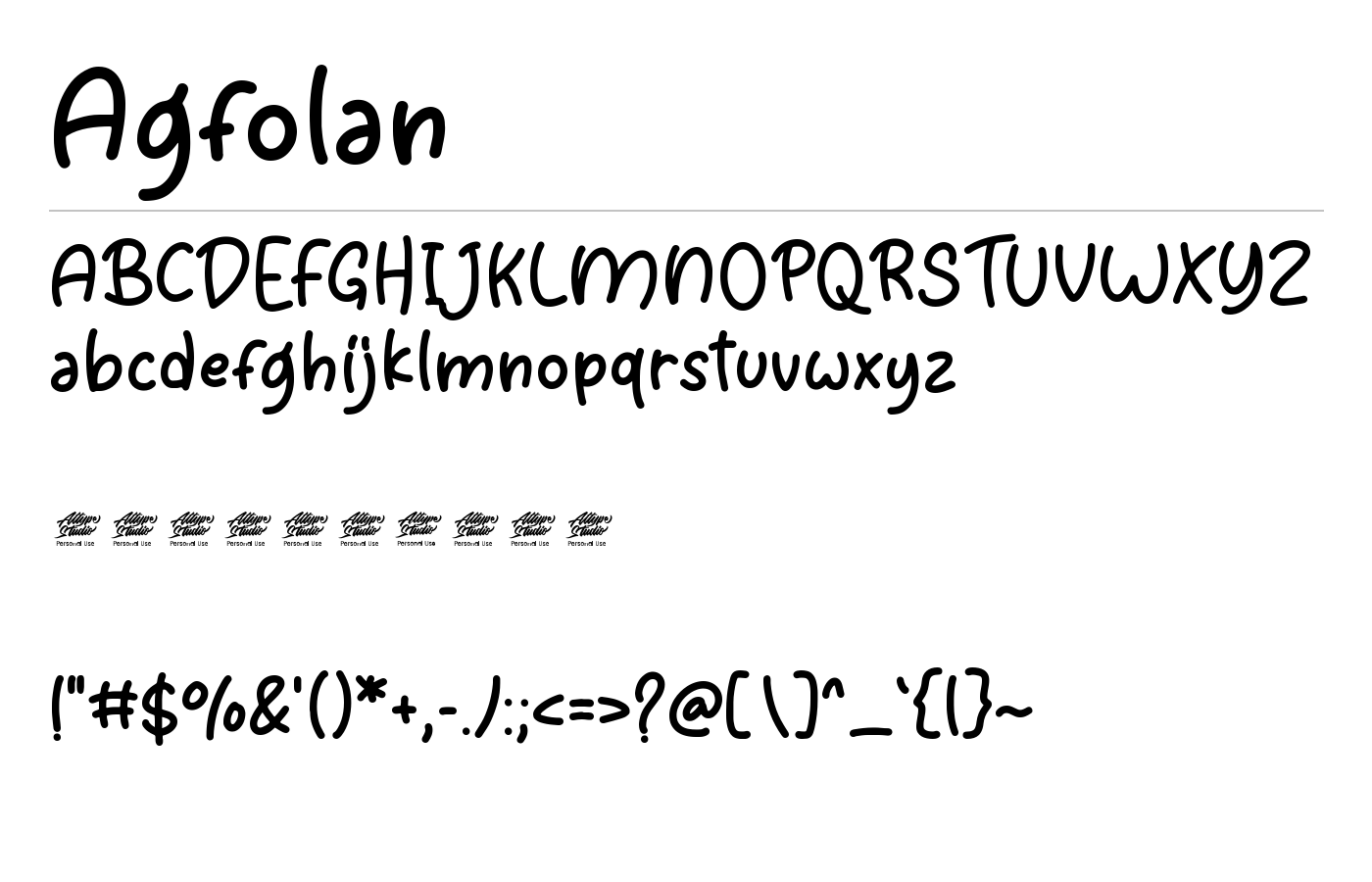 Agfolan Font preview