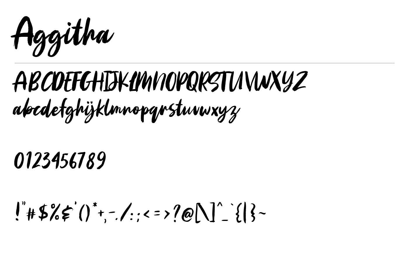 Aggitha Font preview