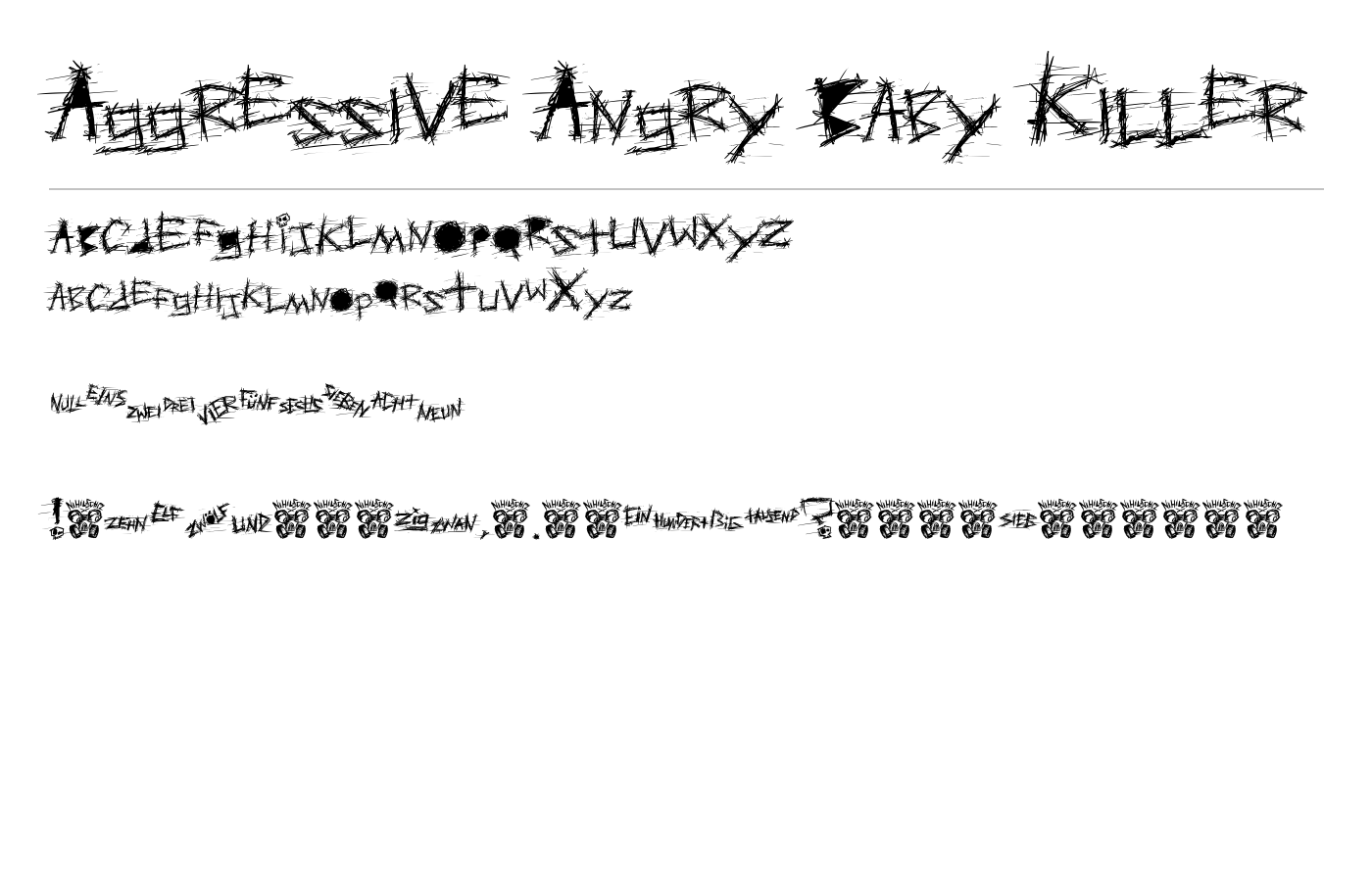 Aggressive Angry Baby Killer Font preview
