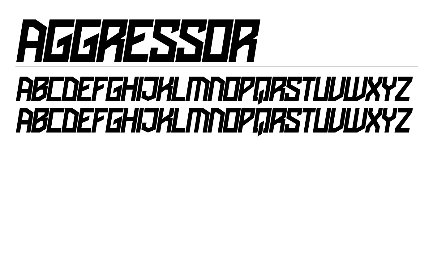 Aggressor Font preview