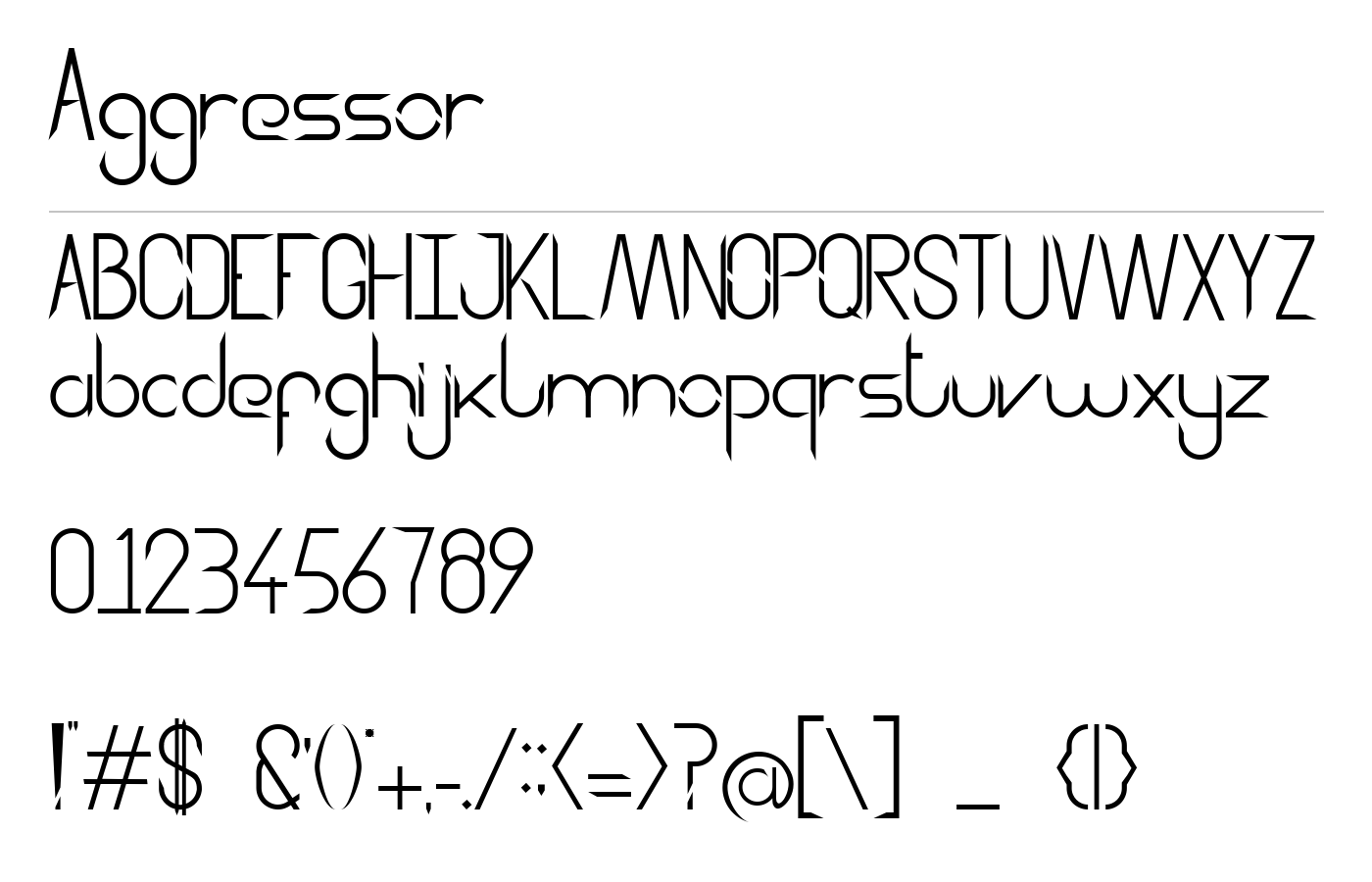 Aggressor Font preview