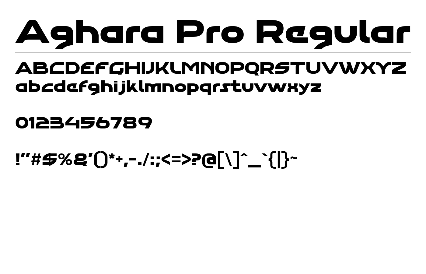 Aghara Pro Regular Font preview