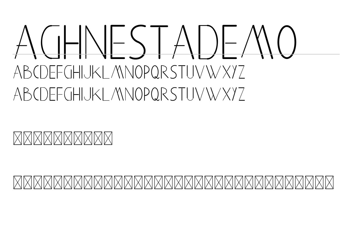 Aghnestademo Font preview