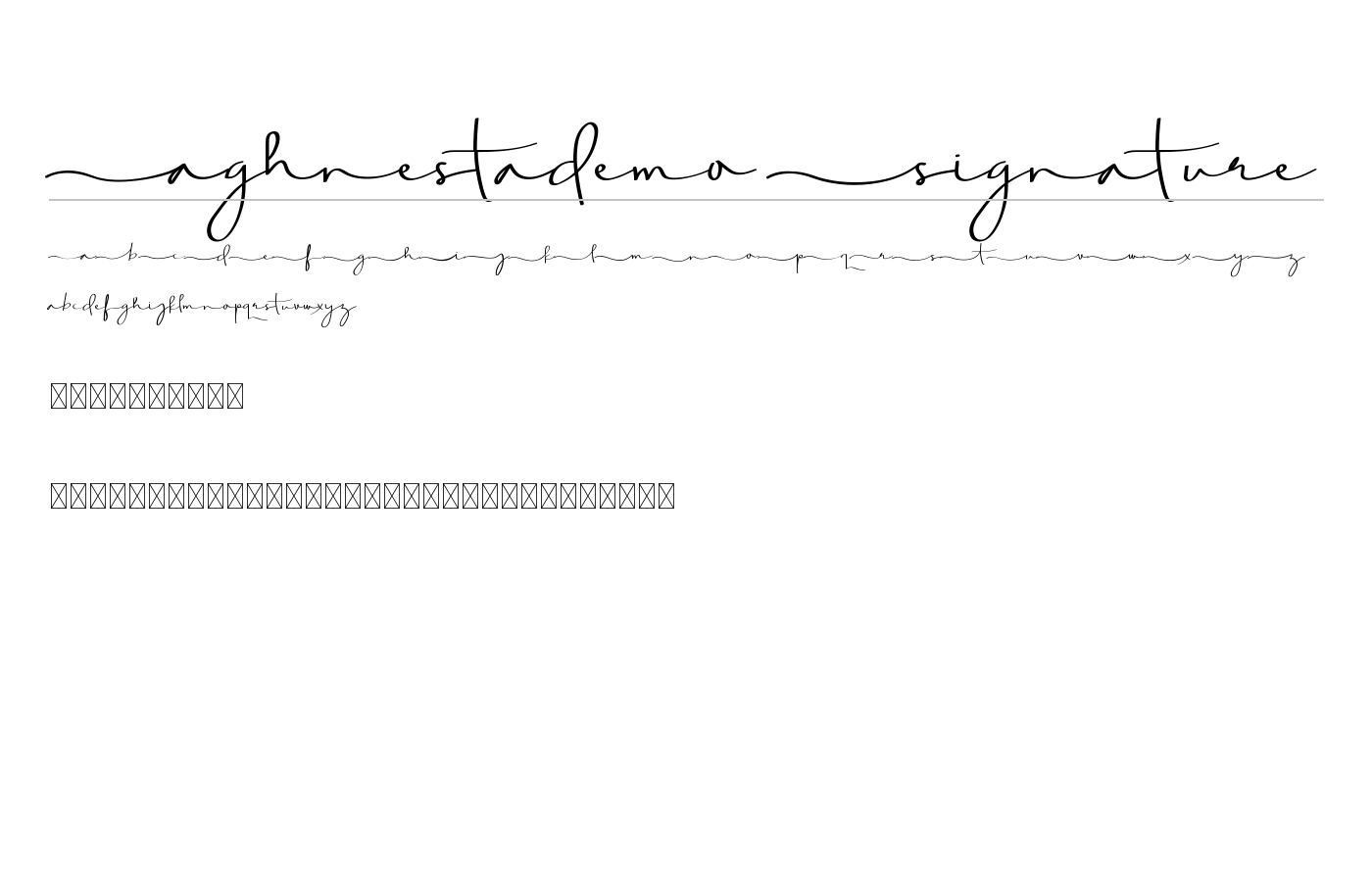 Aghnestademo Font preview