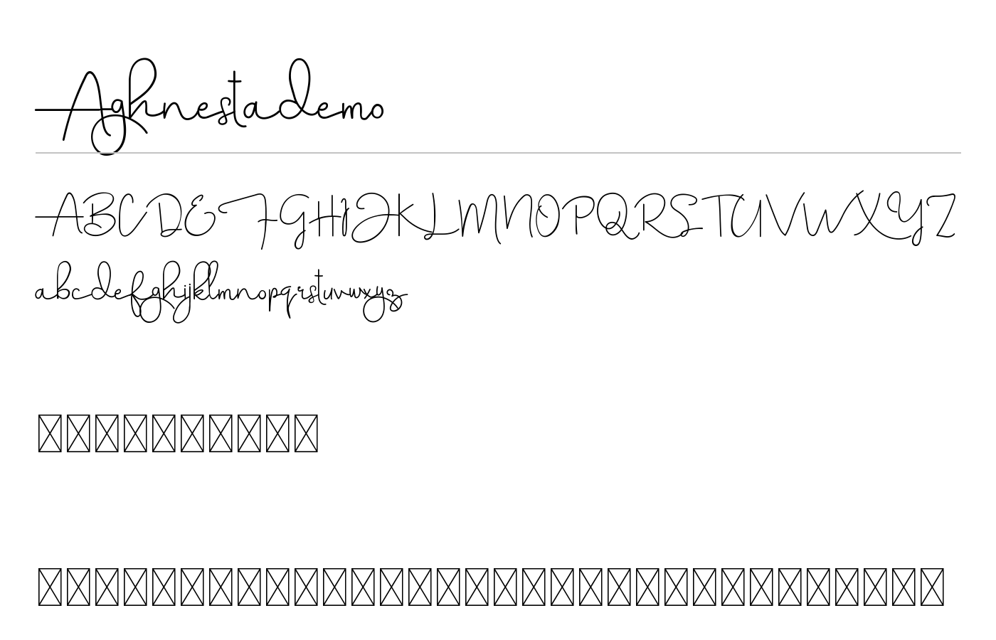 Aghnestademo Font preview