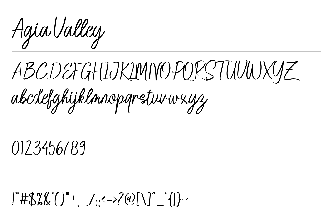 Agia Valley Font preview