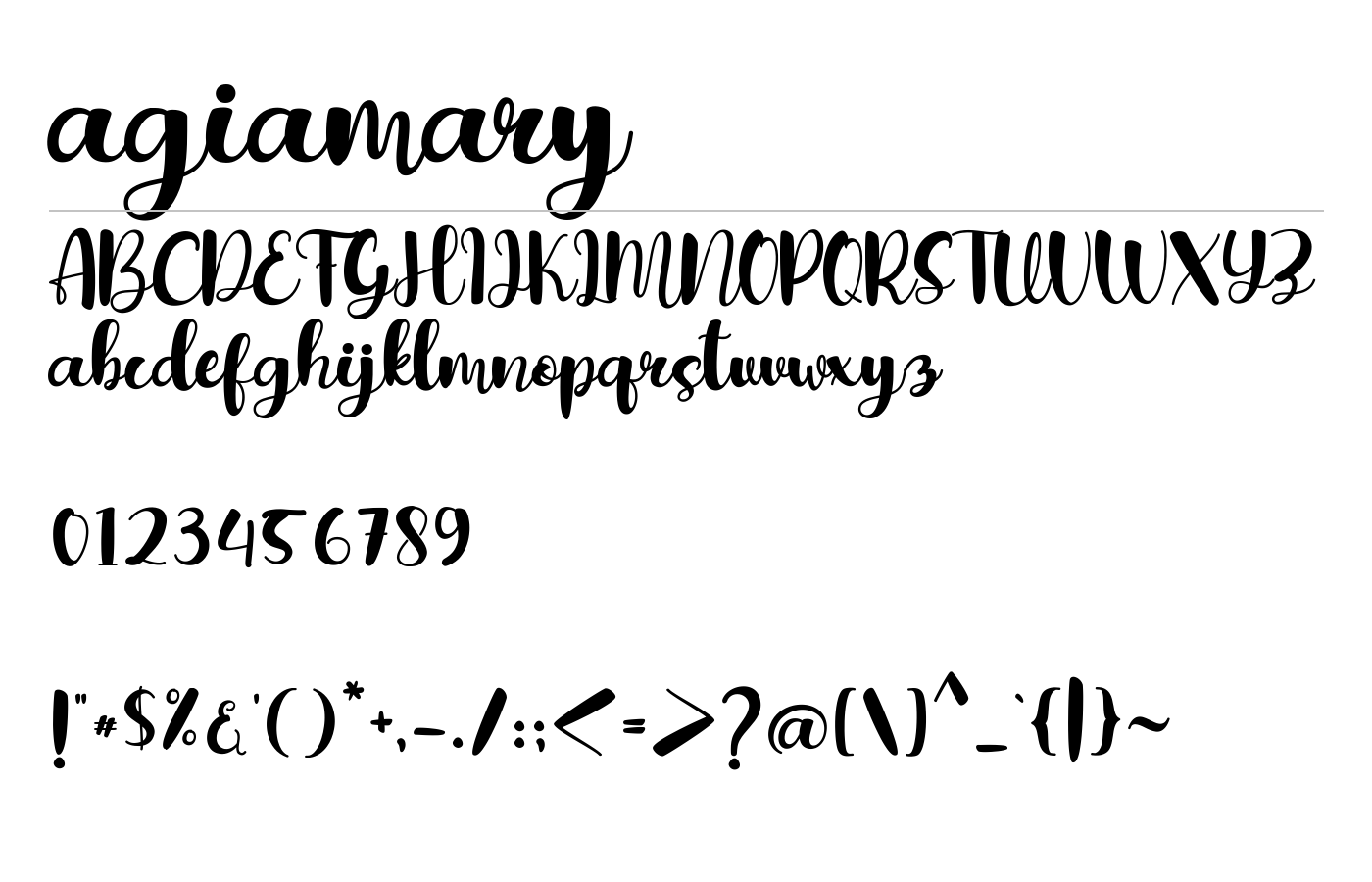 agiamary Font preview