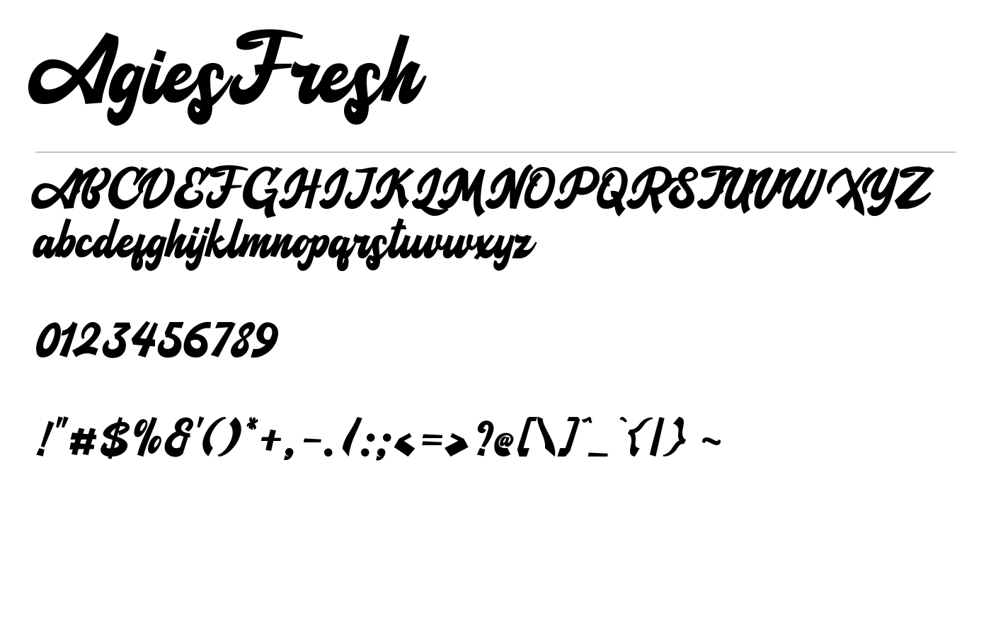 AgiesFresh Font preview