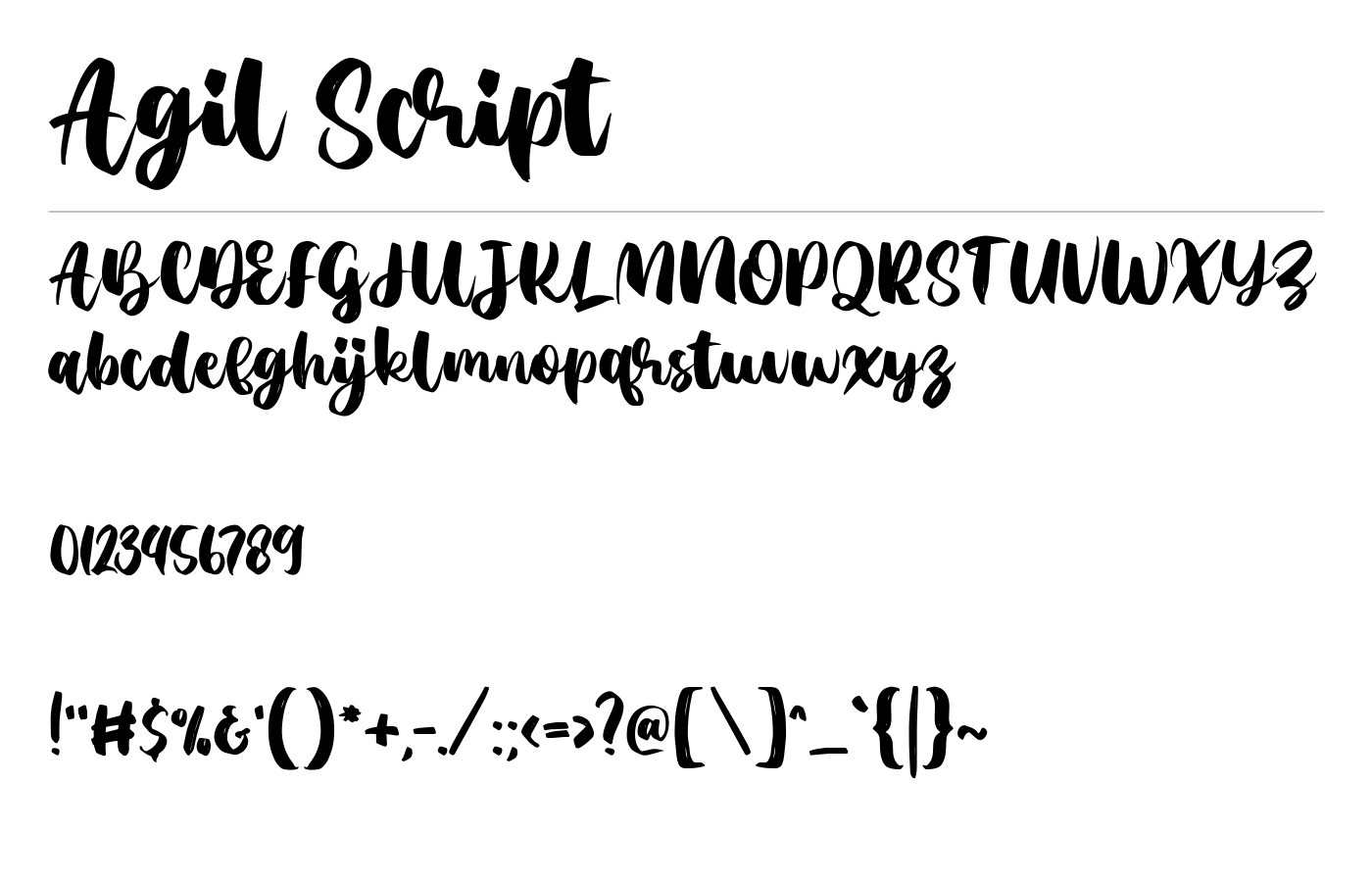 Agil Script Font preview