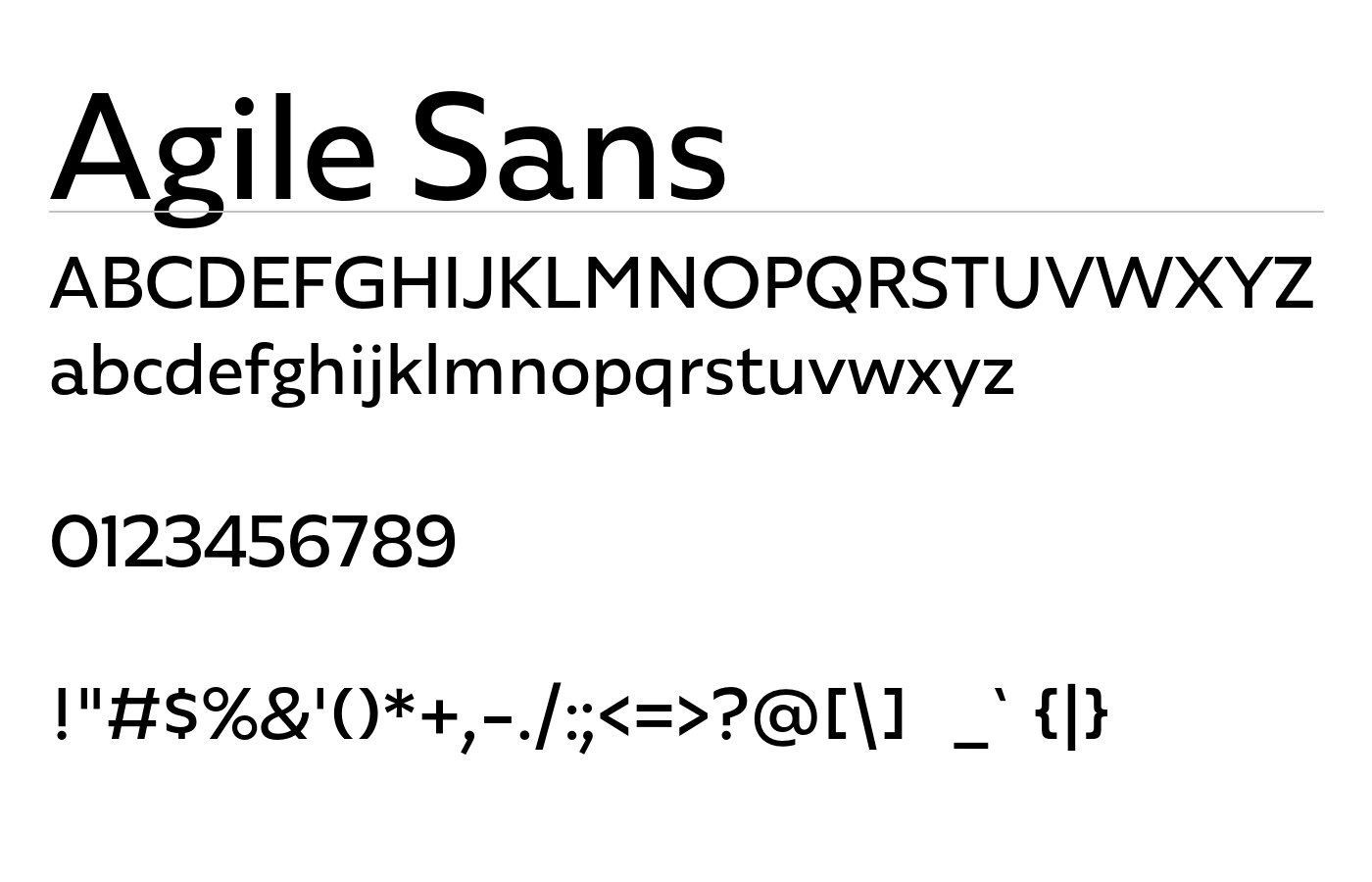 Agile Sans Font preview