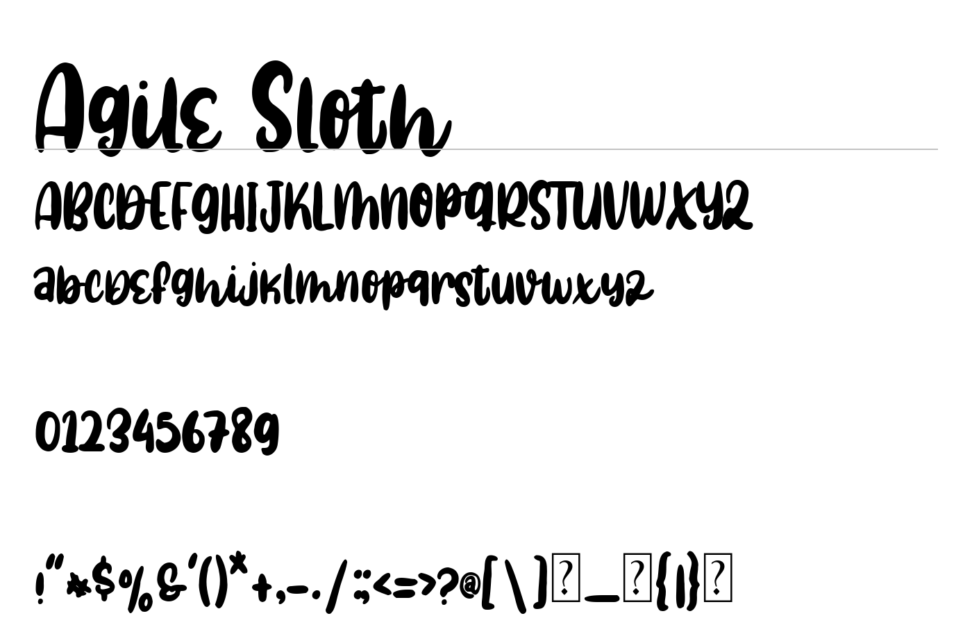 Agile Sloth Font preview