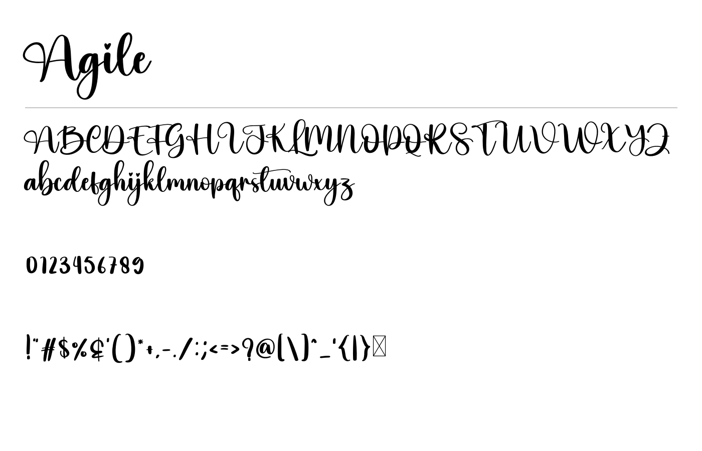 Agile Font preview
