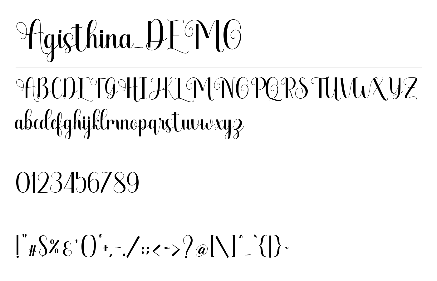 Agisthina_DEMO Font preview