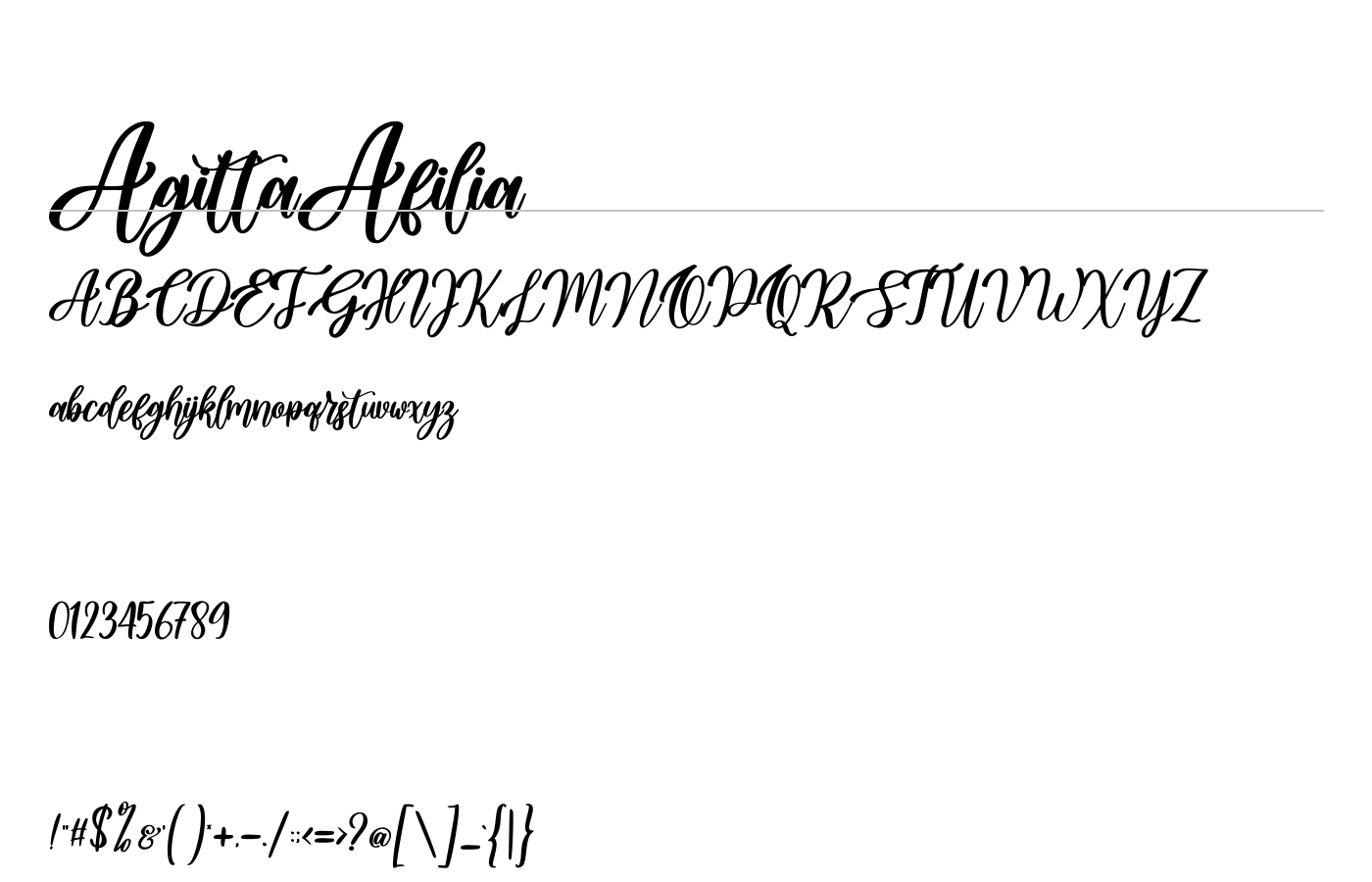 AgittaAfilia Font preview
