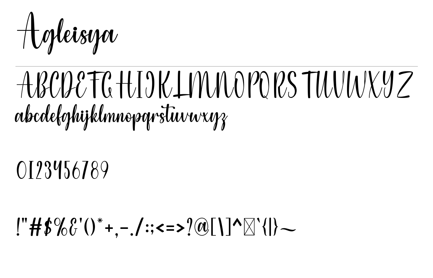 Agleisya Font preview