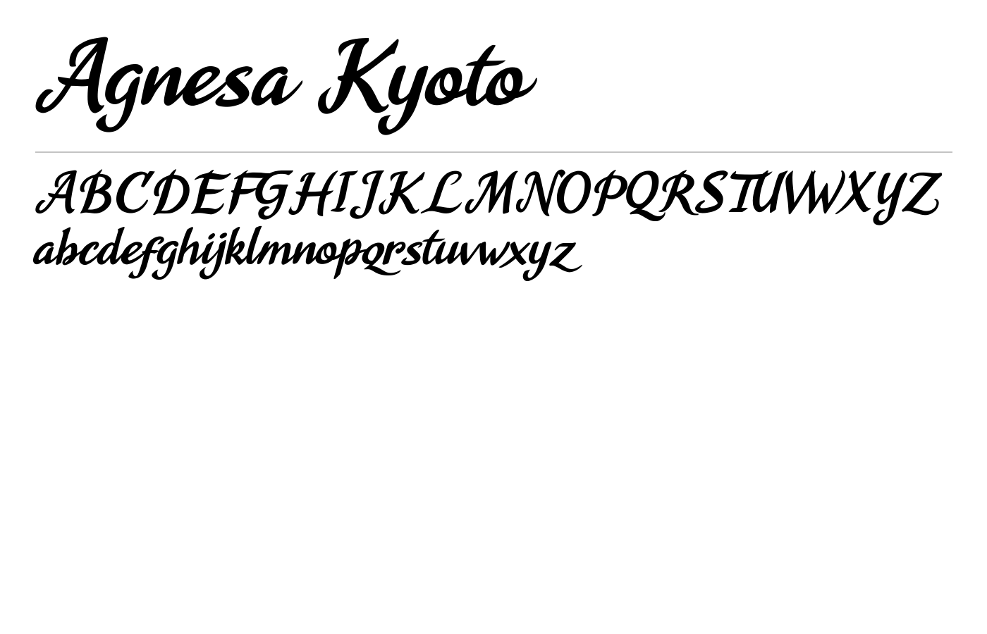 Agnesa Kyoto Font preview