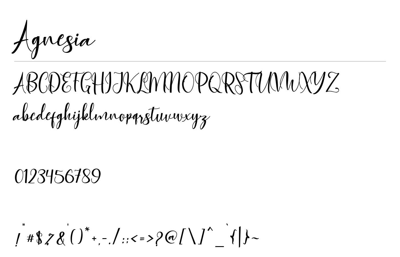 Agnesia Font preview