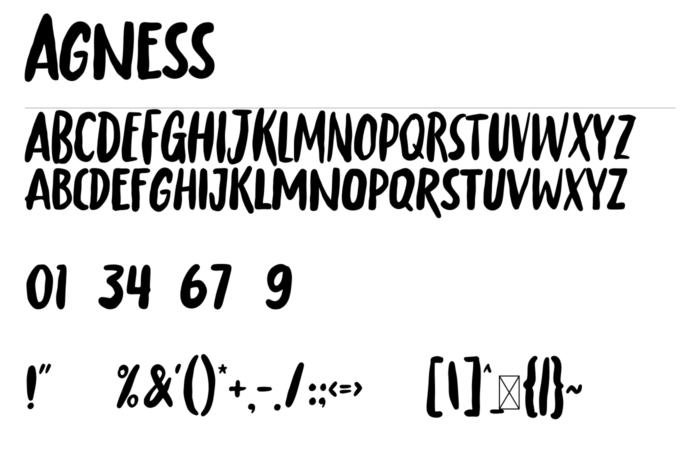Agness Font preview