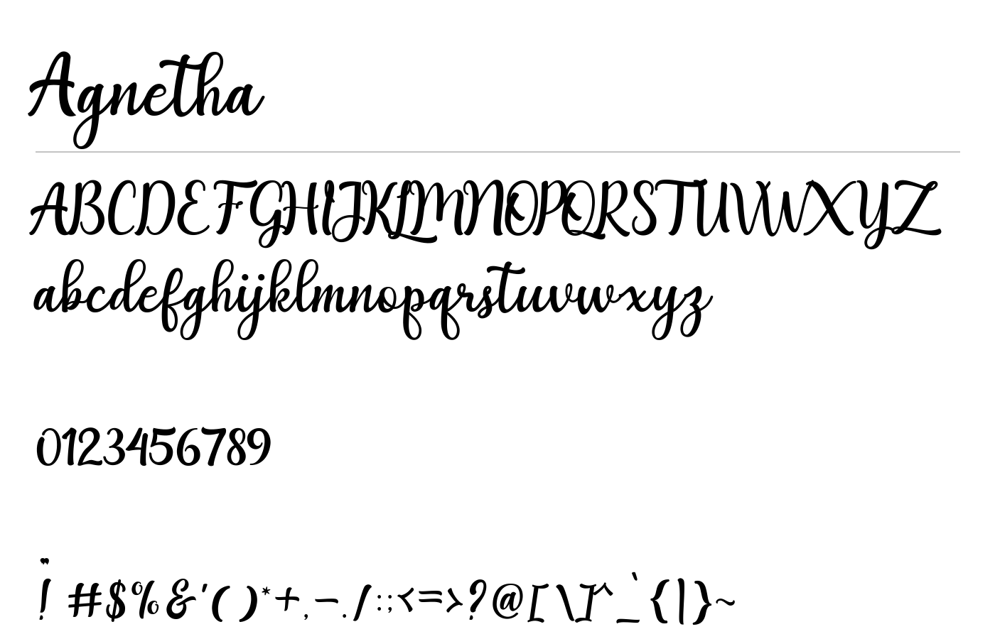 Agnetha Font preview