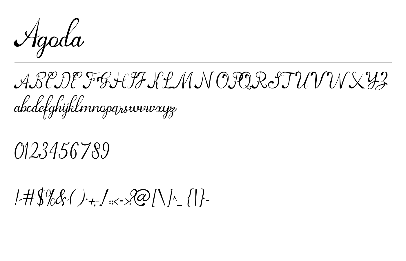 Agoda Font preview