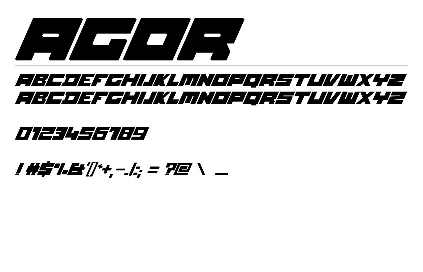 Agor Font preview
