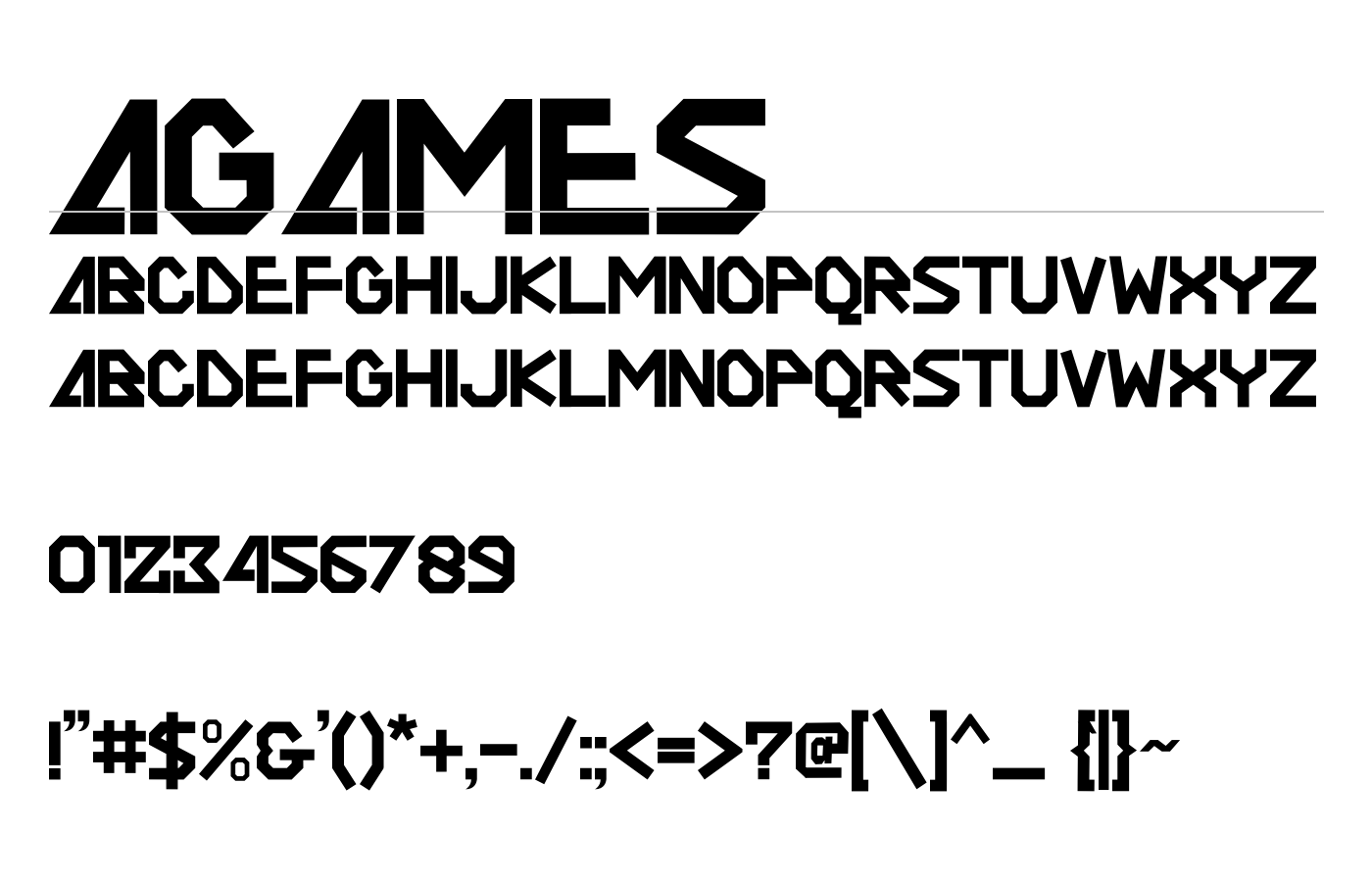 Agoxes Game Font preview