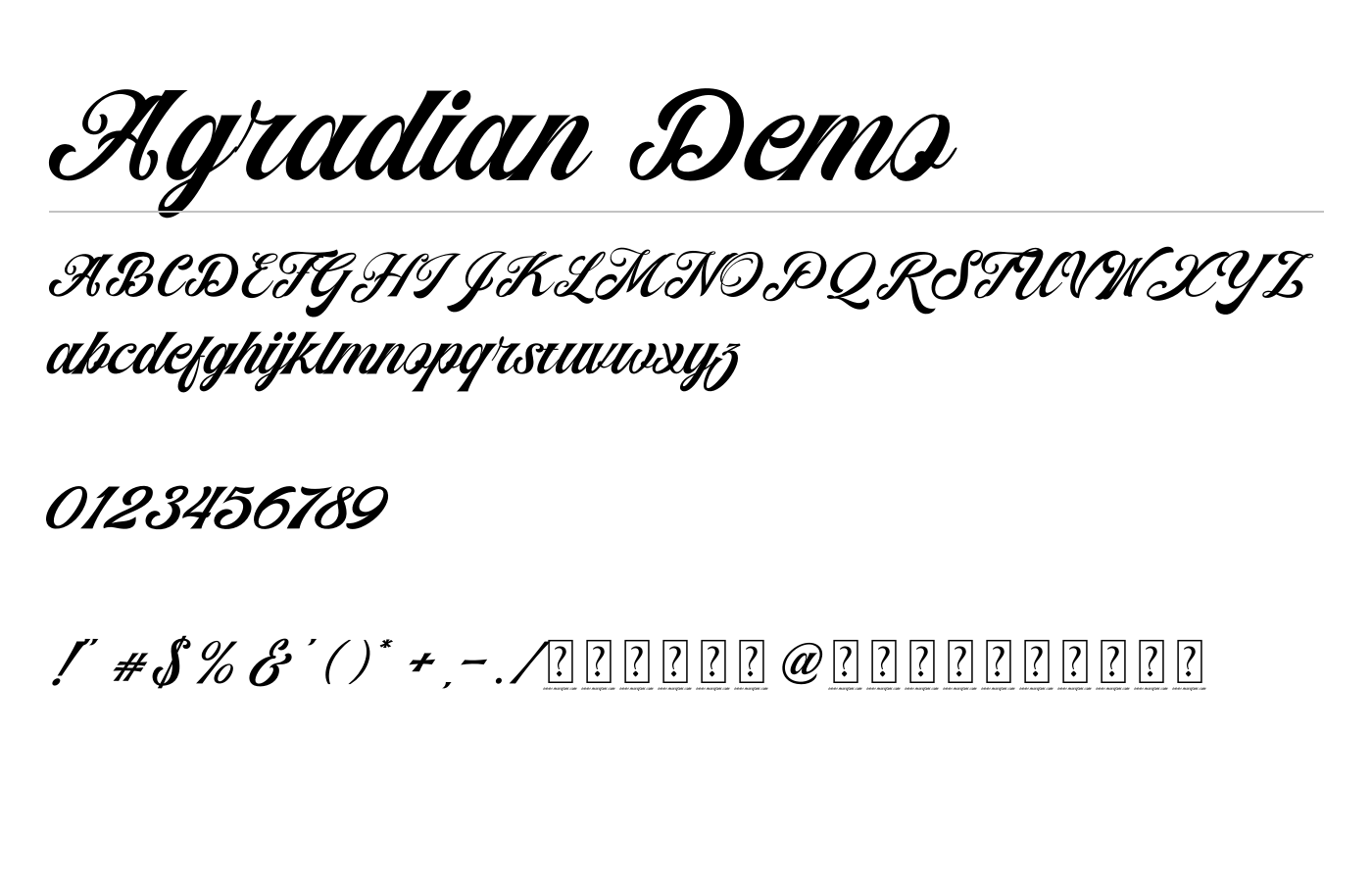 Agradian Demo Font preview